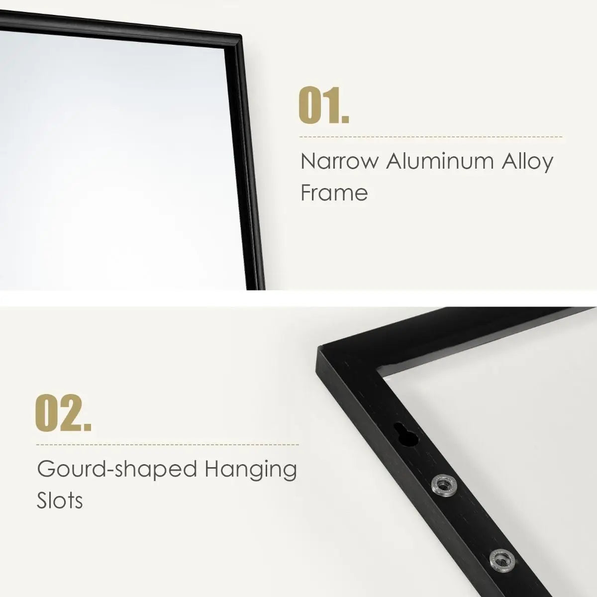 Full Length Wall Hanging Mirror with Adjustable Hook (120 X 37 Cm) - DynamicDrop Hub