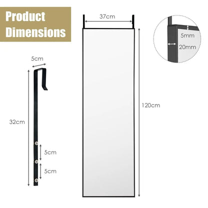 Full Length Wall Hanging Mirror with Adjustable Hook (120 X 37 Cm) - DynamicDrop Hub