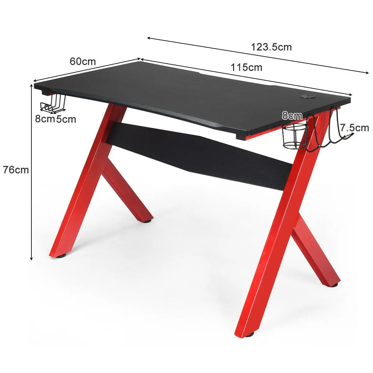 Gaming Computer Desk with Mouse Mat, Headphone and Controller Racks - DynamicDrop Hub