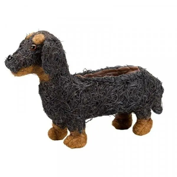 Garden Flower Planter Sausage Dog Outdoor Decor Rattan Plant Pot Animal Patio - DynamicDrop Hub