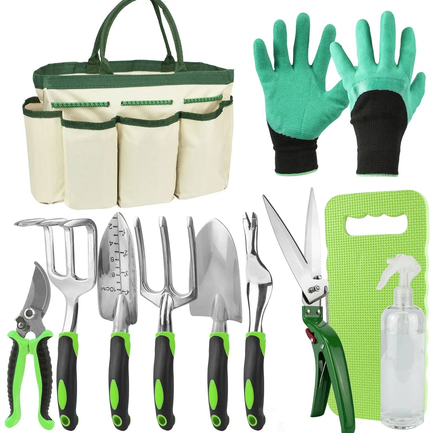 Garden Tools Set with Bag Gardening Kit Trowel Fork Knee Pad - DynamicDrop Hub