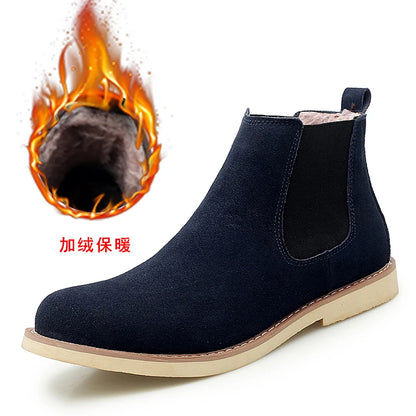 Vintage Sand Suede Chelsea Boots for Men – Natural Leather, Zip Closure, Pointed Toe, Formal Ankle Boots