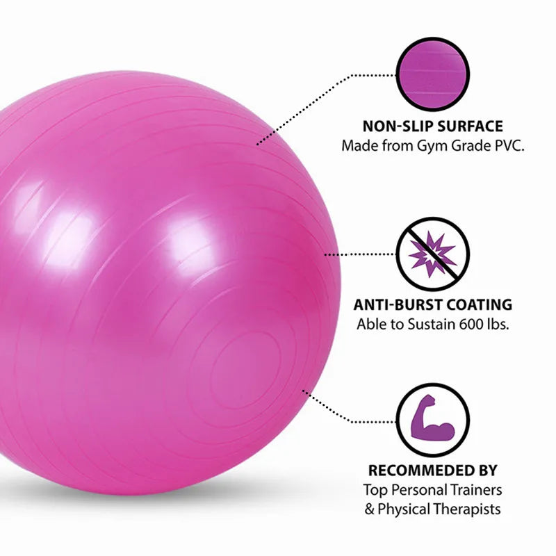 95Cm PVC Large Yoga Ball – Thickened Explosion-Proof, Slip-Resistant Fitness Ball with Pump for Pilates, Home Gym, and Rehabilitation