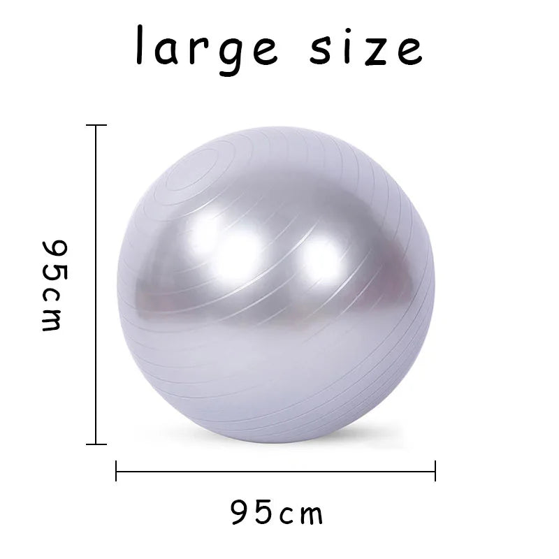 95Cm PVC Large Yoga Ball – Thickened Explosion-Proof, Slip-Resistant Fitness Ball with Pump for Pilates, Home Gym, and Rehabilitation