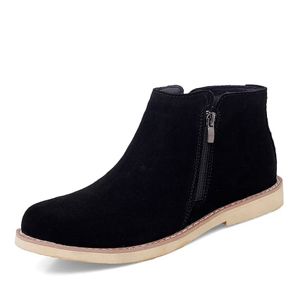 Vintage Sand Suede Chelsea Boots for Men – Natural Leather, Zip Closure, Pointed Toe, Formal Ankle Boots