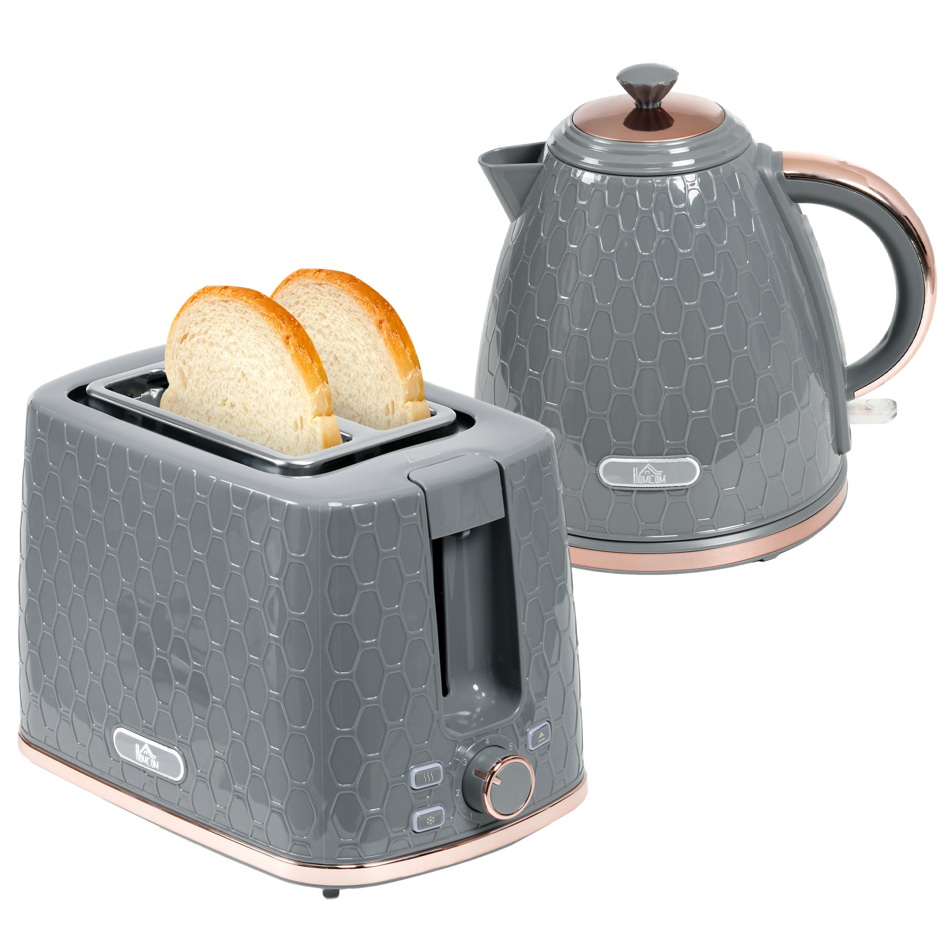 1.7L 3000W Fast Boil Kettle and Toaster Set with Auto Shut Off