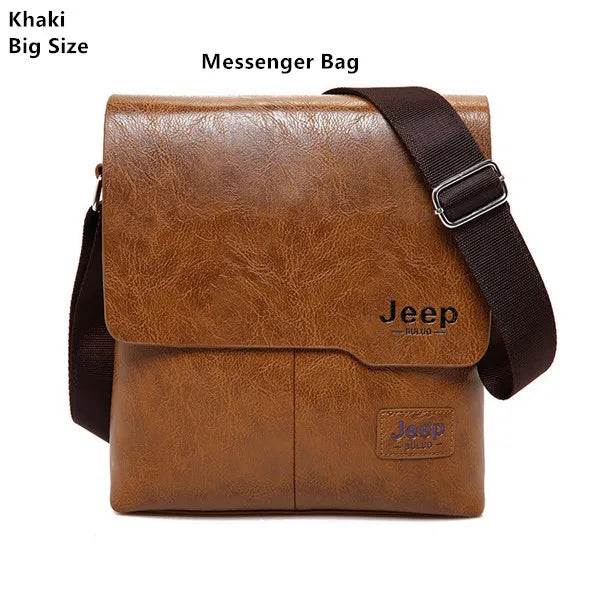 JEEP BULUO 2-Piece Leather Messenger Bag Set