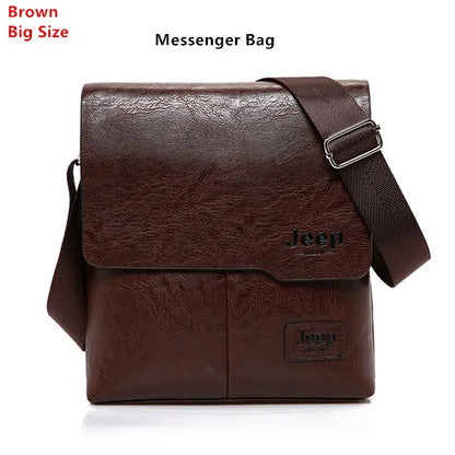 JEEP BULUO 2-Piece Leather Messenger Bag Set