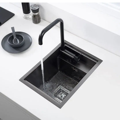 Hidden Black Kitchen Sink Single Bowl Bar Small Size Sink Stainless Steel Balcony Sink Concealed Black Kitchen Sink Bar Sink - DynamicDrop Hub