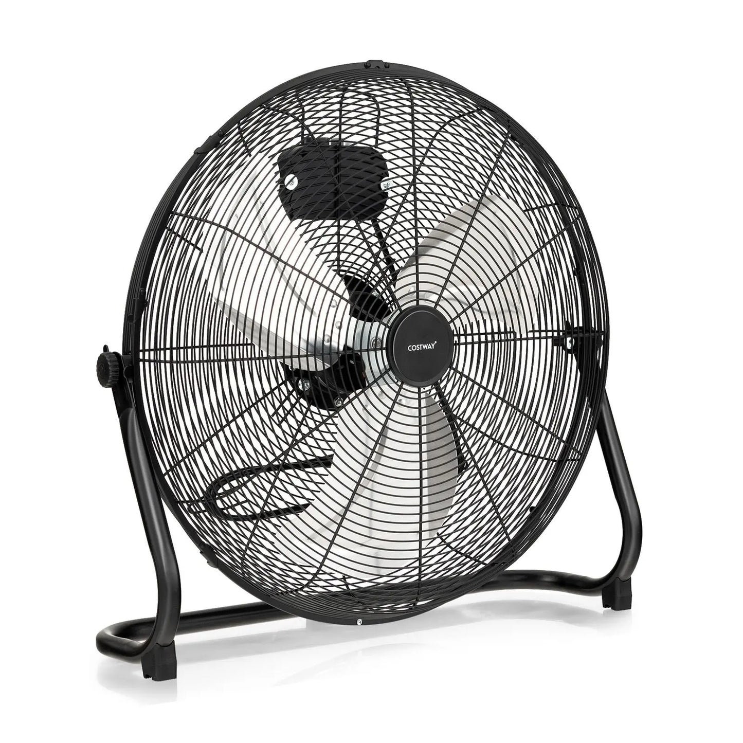 High Velocity Floor Fan with 3 Speed and Adjustable Tilting Head - DynamicDrop Hub