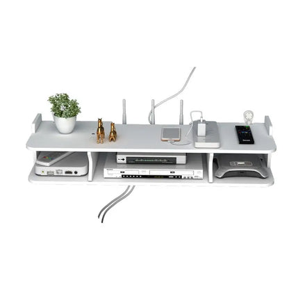 Hole Free Living Room TV Wall Set Top Box Shelf Shelf Shelf Router Storage Box Bedroom Wall Hanging Wifi Rack Shelf - DynamicDrop Hub