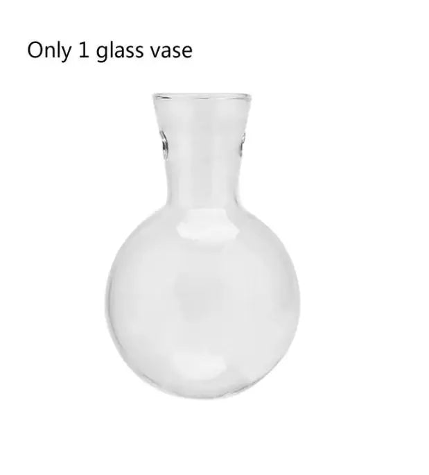 Hydroponic Plant Vases - Vintage Glass Vase with Wooden Tray - DynamicDrop Hub