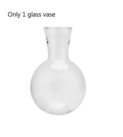 Hydroponic Plant Vases - Vintage Glass Vase with Wooden Tray - DynamicDrop Hub