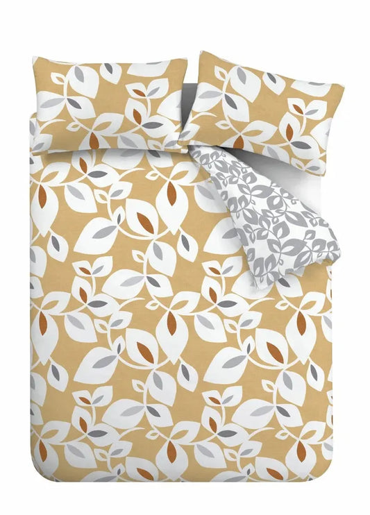 Inga Leaf Reverisble Duvet Cover Set with Pillowcases - DynamicDrop Hub