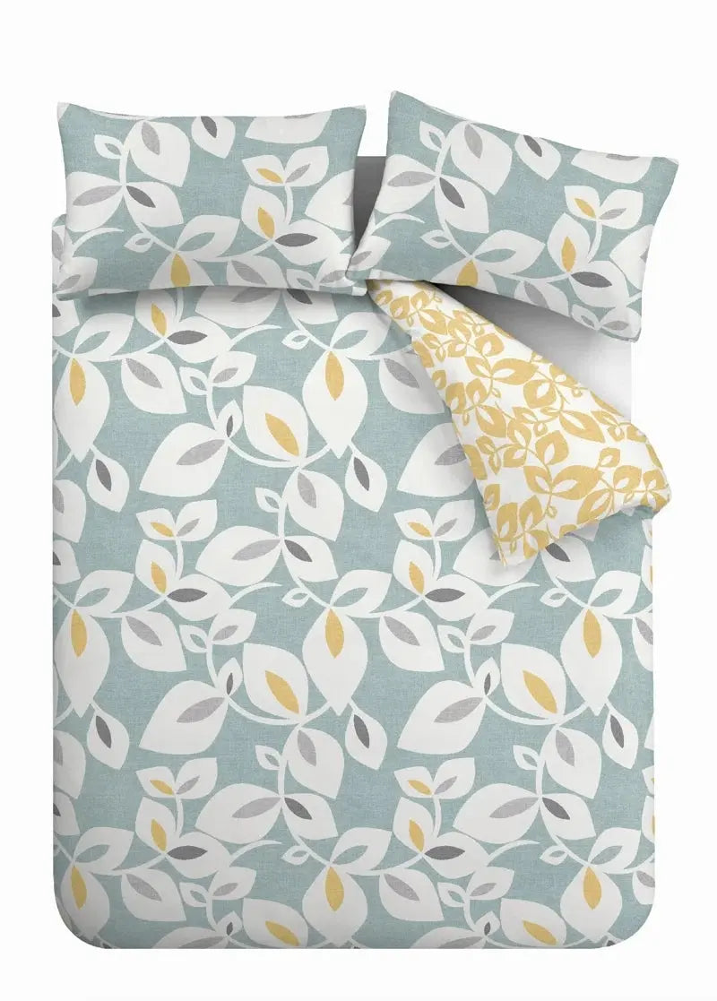 Inga Leaf Reverisble Duvet Cover Set with Pillowcases - DynamicDrop Hub