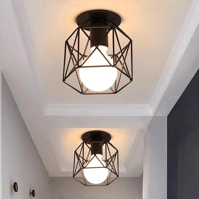 Iron Walkway Ceiling Light Minimalist Nordic Retro Balcony, Kitchen Light, Hallway Iron Entrance Small Ceiling Light - DynamicDrop Hub