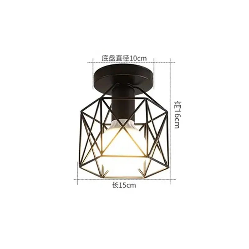Iron Walkway Ceiling Light Minimalist Nordic Retro Balcony, Kitchen Light, Hallway Iron Entrance Small Ceiling Light - DynamicDrop Hub