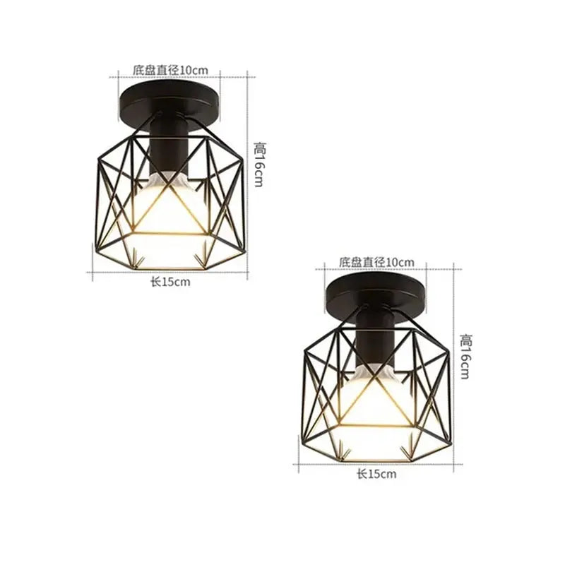 Iron Walkway Ceiling Light Minimalist Nordic Retro Balcony, Kitchen Light, Hallway Iron Entrance Small Ceiling Light - DynamicDrop Hub