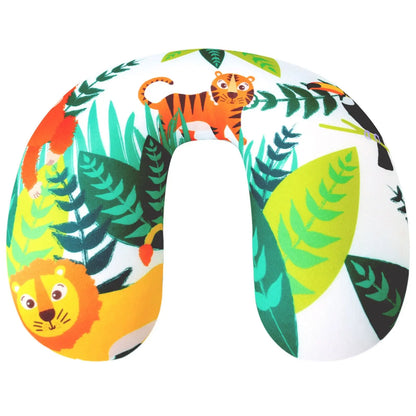 KIDS NECK PILLOW Travel Small Lions Tigers Jungle Theme Support Childrens Car UK - DynamicDrop Hub