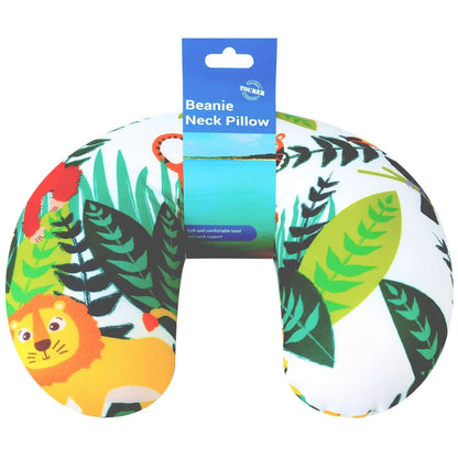 KIDS NECK PILLOW Travel Small Lions Tigers Jungle Theme Support Childrens Car UK - DynamicDrop Hub