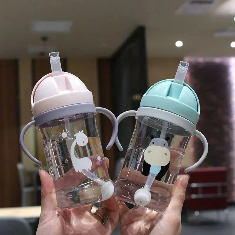 Kids Drinking Cup – Wide Calibre Feeding Bottle with Straw and Gravity Ball - DynamicDrop Hub