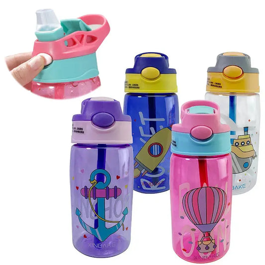 Kids Water Sippy Cup – Cartoon Baby Feeding Cup with Straws, Leakproof Water Bottle - DynamicDrop Hub