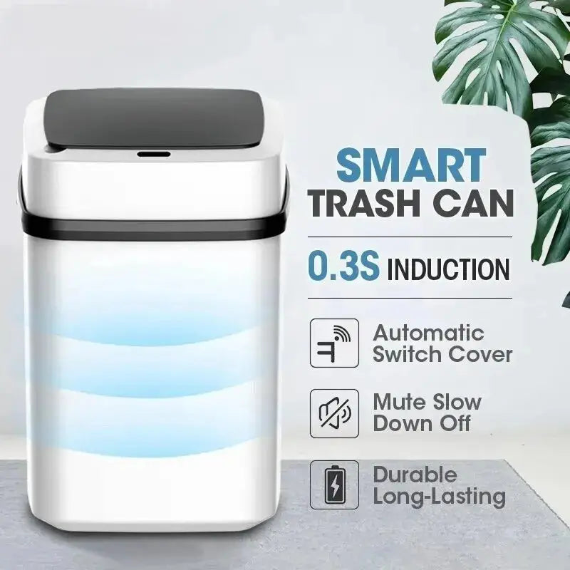 Kitchen Trash Bin 13L Bathroom Touch Trash Can in the Toilet Smart Garbage Bucket Waste Bins Dustbin Smart Trash Can Kitchen - DynamicDrop Hub