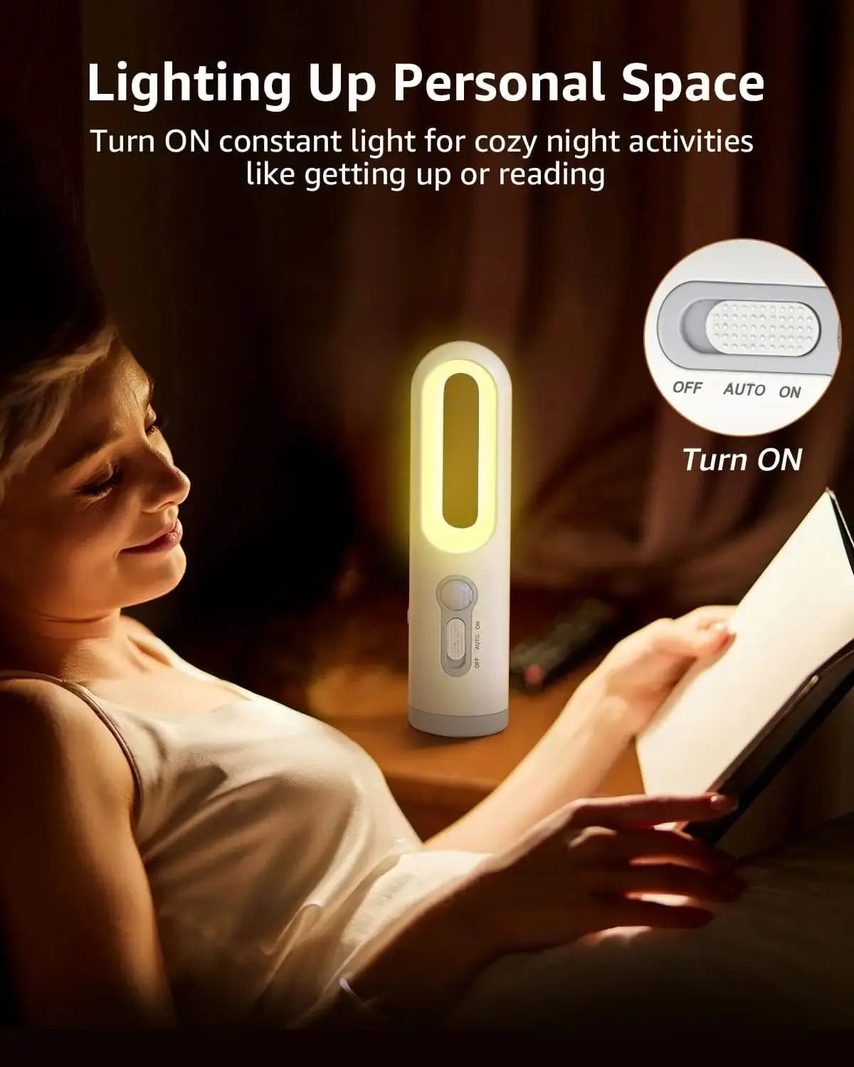 LED Motion Sensor Night Light 2 in 1 Portable Flashlight with Dusk to Dawn Sensor for Bedroom, Bathroom, Reading, Camping - DynamicDrop Hub