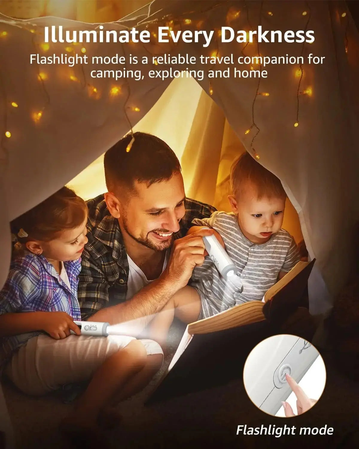 LED Motion Sensor Night Light 2 in 1 Portable Flashlight with Dusk to Dawn Sensor for Bedroom, Bathroom, Reading, Camping - DynamicDrop Hub