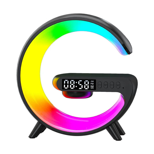 LED Smart G Lamp Wireless Charger Bluetooth Speaker RGB Alarm Clock Night Light - DynamicDrop Hub