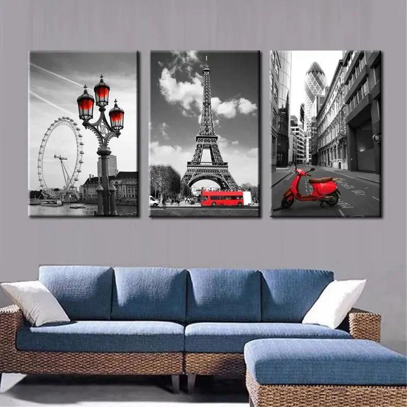 Landscape Canvas Painting Landscape of the Eiffel Tower in Paris Poster - DynamicDrop Hub