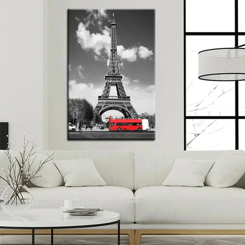 Landscape Canvas Painting Landscape of the Eiffel Tower in Paris Poster - DynamicDrop Hub