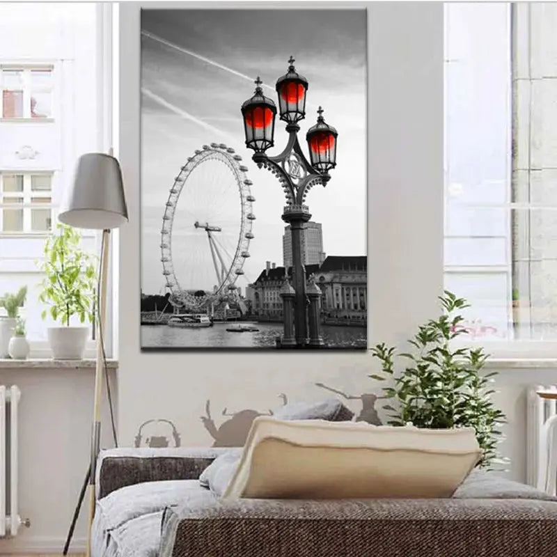 Landscape Canvas Painting Landscape of the Eiffel Tower in Paris Poster - DynamicDrop Hub