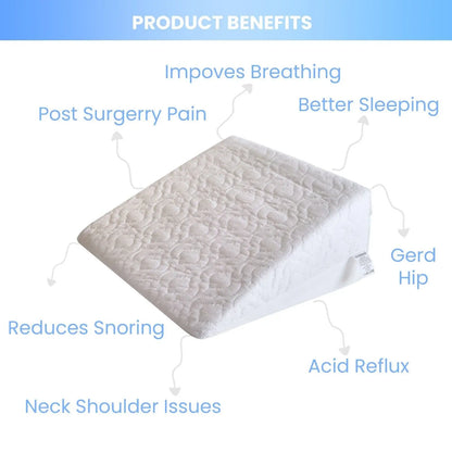 Large Acid Reflux Flex Support Bed Wedge Pillow with Luxury Quilted Cover - DynamicDrop Hub