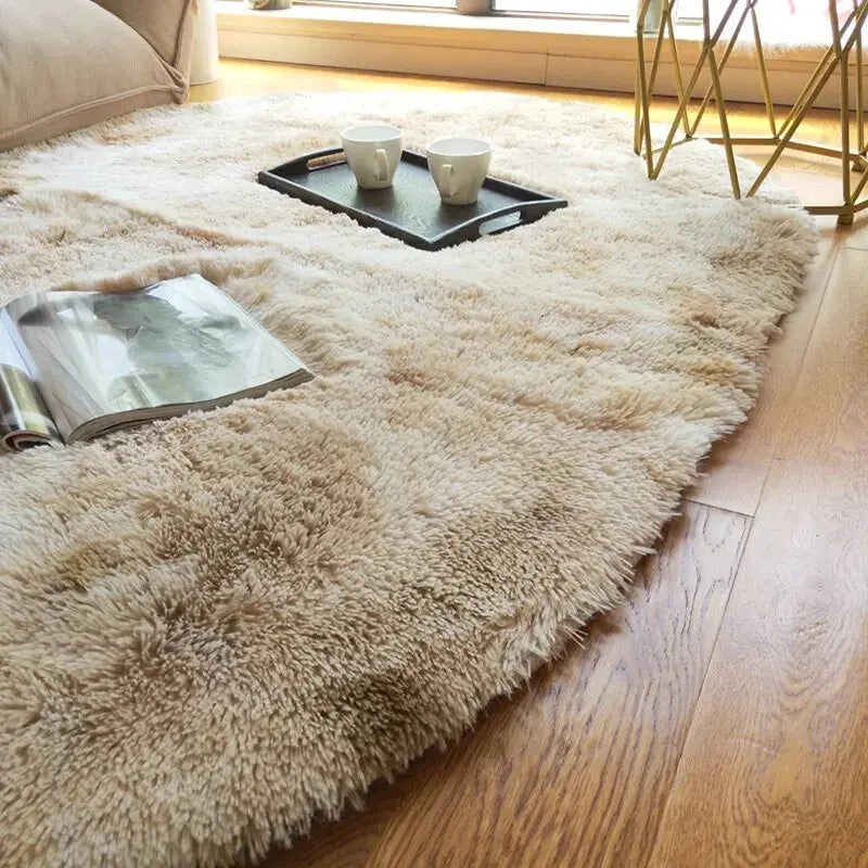 Large Size Oval Plush Rug Fluffy Home Decor Bedside Thick Tie Dye Rug Living Room Bedroom Rug Multi Color Available - DynamicDrop Hub
