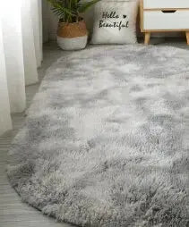 Large Size Oval Plush Rug Fluffy Home Decor Bedside Thick Tie Dye Rug Living Room Bedroom Rug Multi Color Available - DynamicDrop Hub