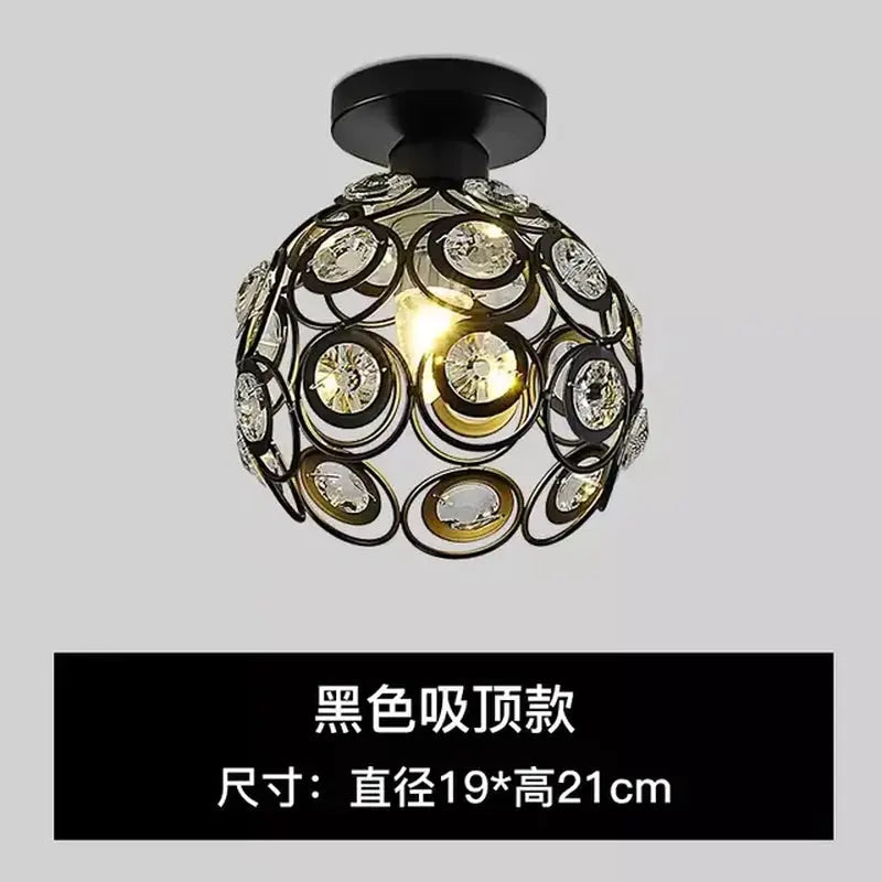Led Crystal Aisle Lamp Corridor Balcony Ceiling Light Nordic Style Personality Creative Small Chandelier Entrance Lamps - DynamicDrop Hub