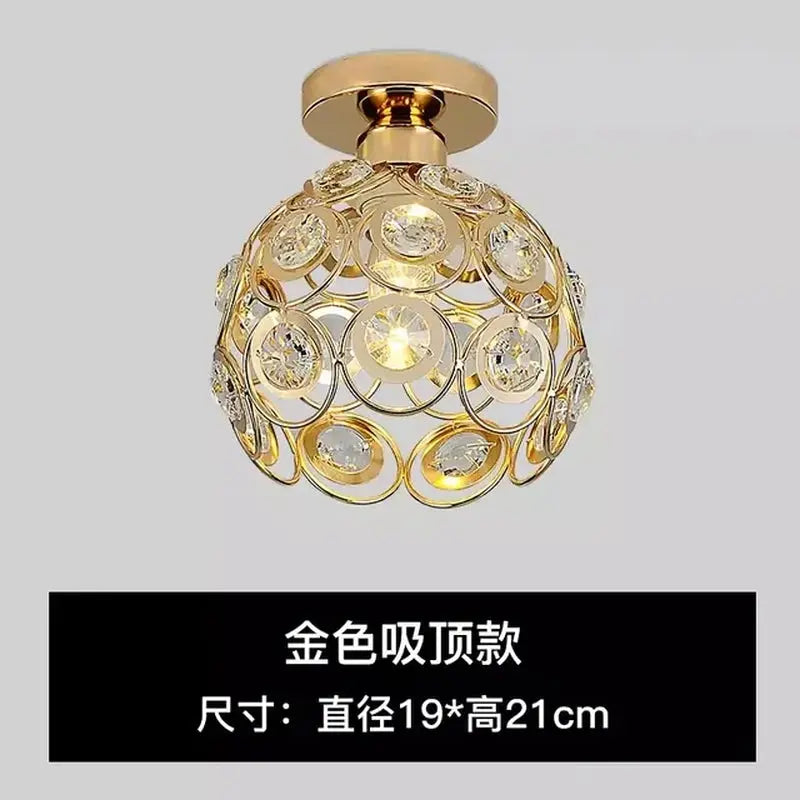 Led Crystal Aisle Lamp Corridor Balcony Ceiling Light Nordic Style Personality Creative Small Chandelier Entrance Lamps - DynamicDrop Hub