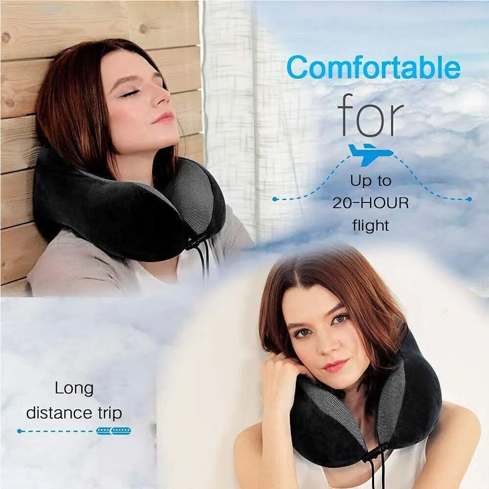 Memory Foam U Shaped Travel Pillow Neck Support Soft Head Rest Car Plane Cushion - DynamicDrop Hub