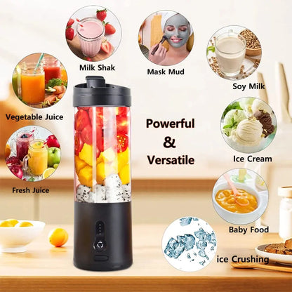 Mini Portable Blender Electric Fruit Juicer Smoothie Orange Fresh Juice Blender Multifunction Rechargeable Portable Bottle Mixer - DynamicDrop Hub