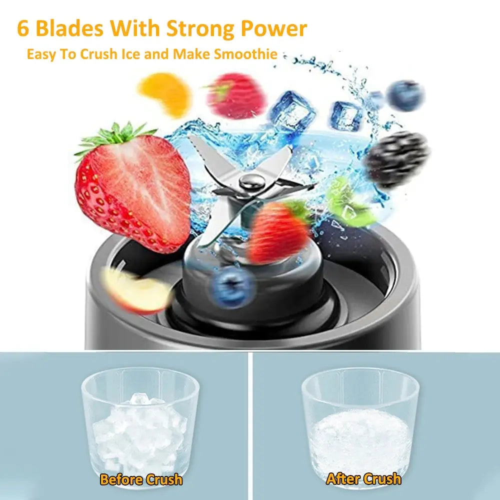 Mini Portable Blender Electric Fruit Juicer Smoothie Orange Fresh Juice Blender Multifunction Rechargeable Portable Bottle Mixer - DynamicDrop Hub