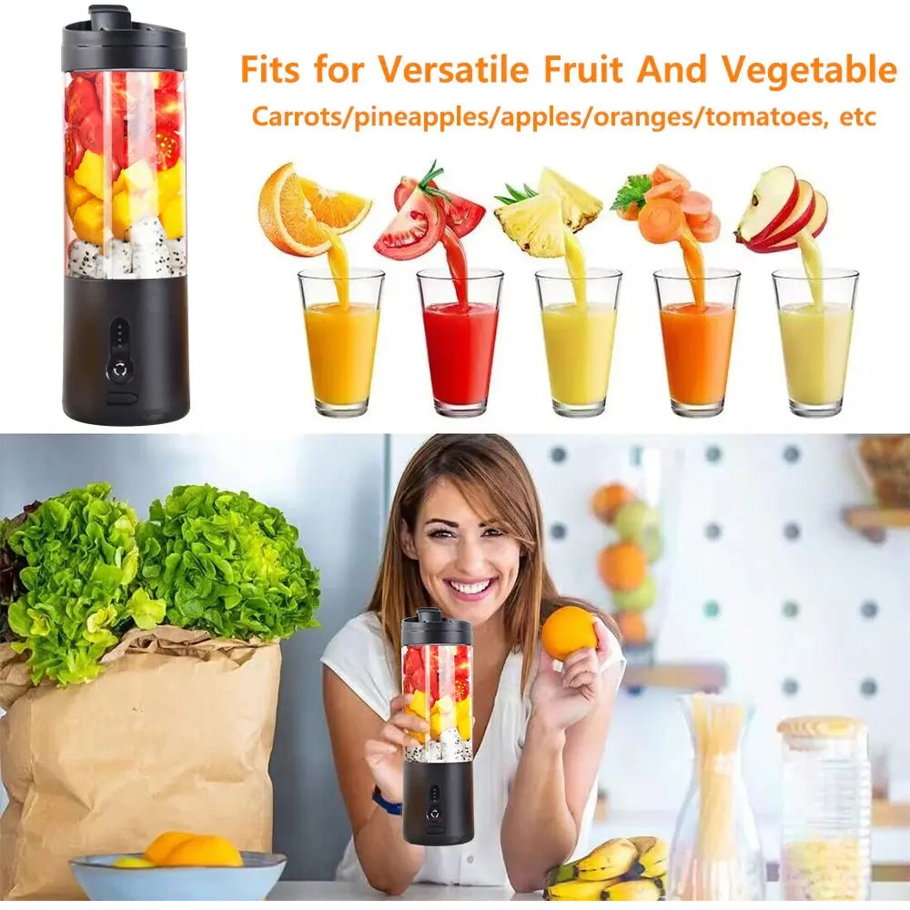 Mini Portable Blender Electric Fruit Juicer Smoothie Orange Fresh Juice Blender Multifunction Rechargeable Portable Bottle Mixer - DynamicDrop Hub