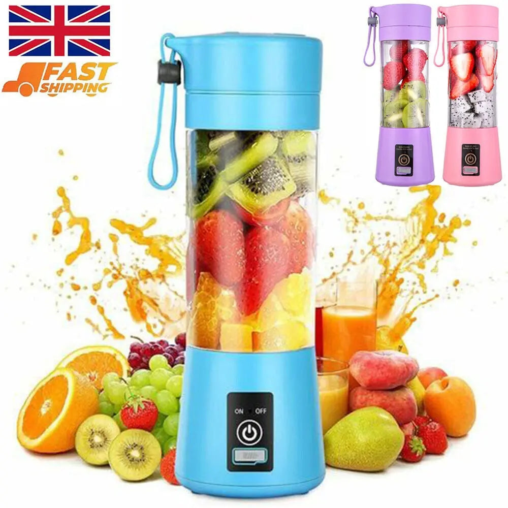 Mini Portable Electric Juice Maker Blender Smoothies Juicer Fruit Machine 380ML - DynamicDrop Hub