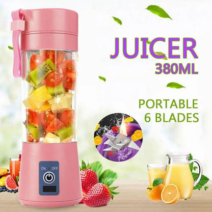 Mini Portable Electric Juice Maker Blender Smoothies Juicer Fruit Machine 380ML - DynamicDrop Hub