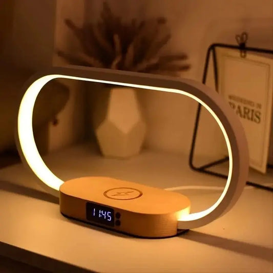 Multifunction Wireless Charger Pad Stand Clock LED Desk Lamp Night Light USB Port Fast Charging Station Dock for Iphone Samsung - DynamicDrop Hub