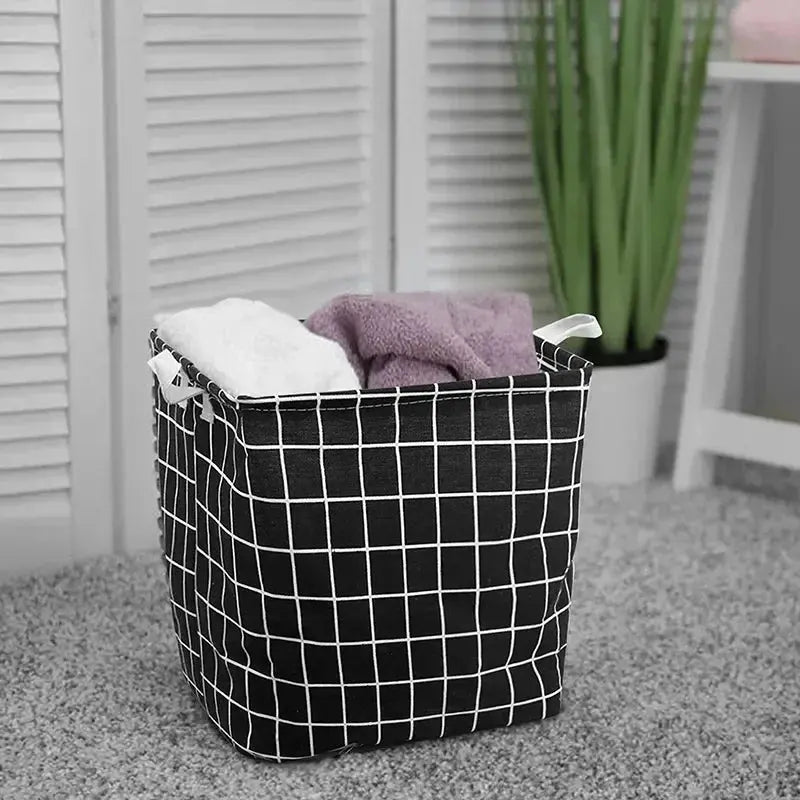 New Cube Folding Linen Fabric Storage Basket for Kids Clothes Storage Box Waterproof Laundry Basket for Bedroom Toys Organizers - DynamicDrop Hub