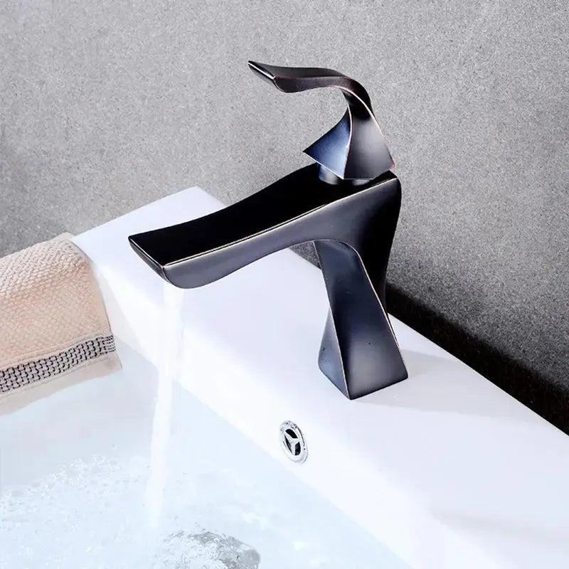 New Design Basin Faucet Black and Chrome Bathroom Sink Faucet Single Handle Basin Taps Deck Wash Hot Cold Mixer Tap Crane - DynamicDrop Hub