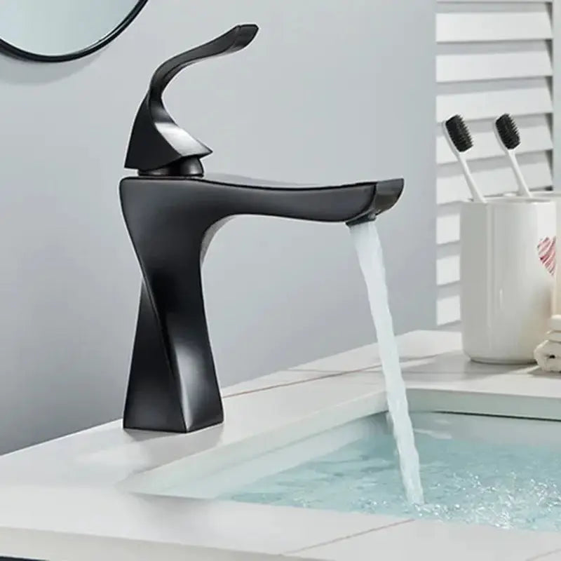 New Design Basin Faucet Black and Chrome Bathroom Sink Faucet Single Handle Basin Taps Deck Wash Hot Cold Mixer Tap Crane - DynamicDrop Hub