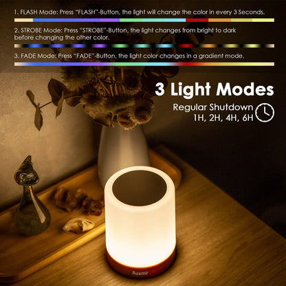 Night Light LED Touch Bedside Table Lamp Multi-Color Dimmable Chargeable - DynamicDrop Hub
