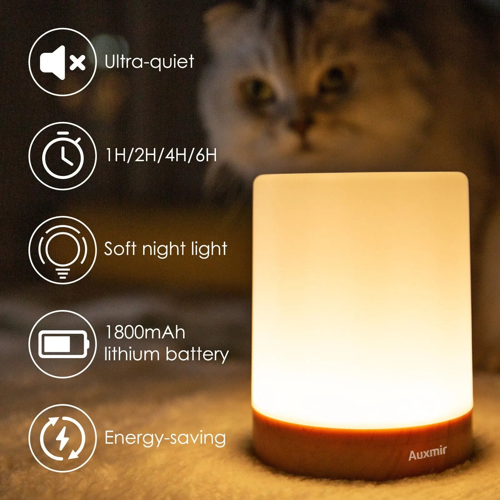 Night Light LED Touch Bedside Table Lamp Multi-Color Dimmable Chargeable - DynamicDrop Hub
